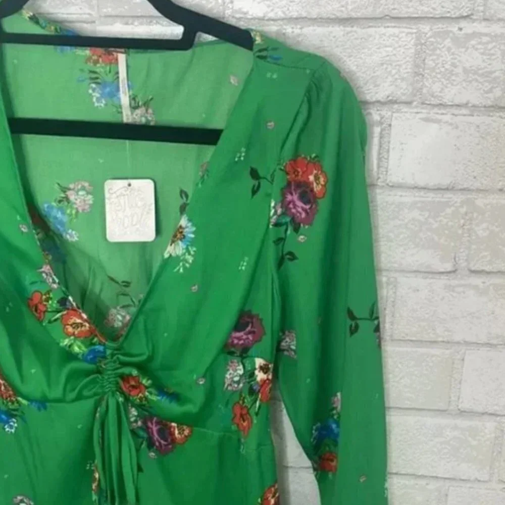 NWT Free People Run Around with Me Tunic Green